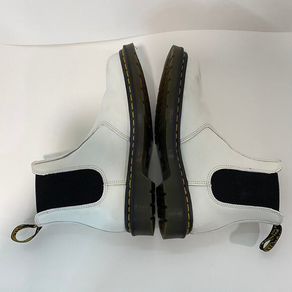 Dr. Martens Women's 2976 Chelsea Boots White Smooth Leather Ankle Size 9 - Picture 5 of 10